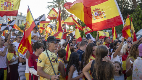 Decenas de personas durante una manifestación en Ceuta. Decenas de personas durante una manifestación en Ceuta.