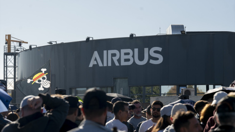 Cuarta jornada de huelga indefinida de empleados de Airbus, a 28 de agosto de 2026, en Getafe, Madrid.