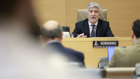 El ministro del Interior, Fernando Grande-Marlaska, en la comisión de Interior del Congreso. El ministro del Interior, Fernando Grande-Marlaska, en la comisión de Interior del Congreso.