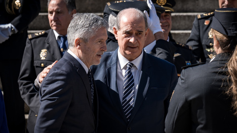 El ministro del Interior, Fernando Grande-Marlaska, y el  director general de la Policía, Francisco Pardo, el12 de marzo de 2026 en Madrid.