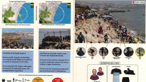 Captura de una parte del contenido del informe del Centro Nacional de Inmigración y Fronteras (CENIF) sobre la crisis en Ceuta. Captura de una parte del contenido del informe del Centro Nacional de Inmigración y Fronteras (CENIF) sobre la crisis en Ceuta.