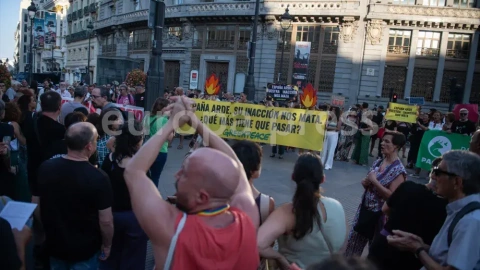manifestación mediomabiente Varios manifestantes se concentran frente a la Consejería de Medioambiente de la Comunidad de Madrid, a 31 de julio de 2026.