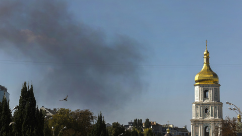 Imagen del ataque ruso en Kiev, cerca de la catedral de Sofía, a 4 de septiembre de 2026.