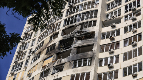 Odesa Fachada cubierta de hollín de un edificio de apartamentos en Odesa, Ucrania, a 3 de septiembre de 2026.