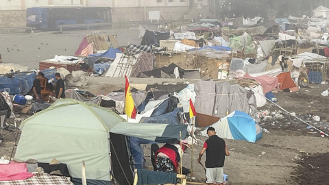 Campamento de migrantes en Ceuta.