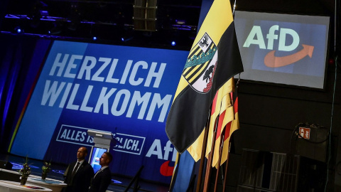 AFD EFE Sede electoral de Alternativa para Alemania (AfD) en Magdeburgo, este 6 de septiembre de 2026.