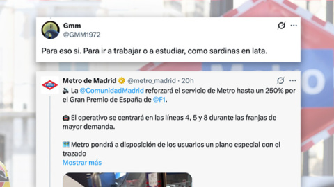 Críticas al refuerzo del Metro de Madrid por la Fórmula 1.