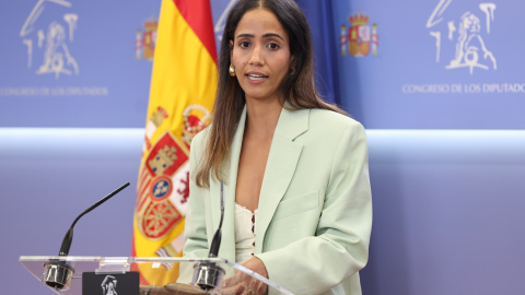 Tesh Sidi, en el Congreso La diputada de Sumar Tesh Sidi durante la rueda de prensa ofrecida en el marco de la reunión de la Junta de Portavoces celebrada este martes en el Congreso. EFE/Kiko Huesca