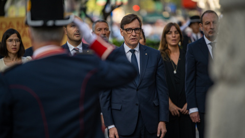 El presidente del Parlament de Catalunya, Josep Rull, durante la ofrenda floral frente al monumento de Rafael Casanova, a 11 de septiembre de 2026, en Barcelona, Catalunya (España).Lorena Sopêna / Europa Press11/9/2026