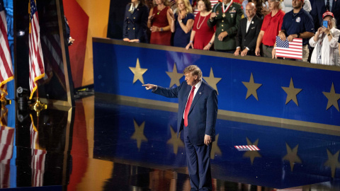 El presidente de Estados Unidos, Donald Trump, durante la convención republicana en Dallas.