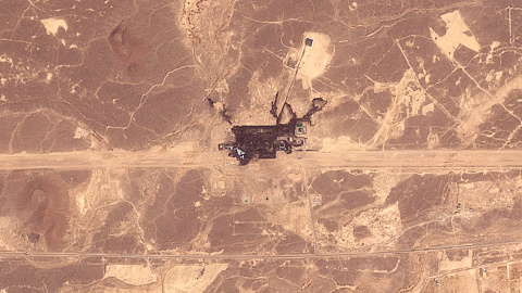 Imagen satelital del oleoducto dañado en Arabia Saudí, a 11 de septiembre de 2026.
