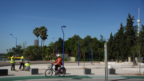 Imagen de archivo del carril-bici en Sevilla. Imagen de archivo del carril-bici en Sevilla.