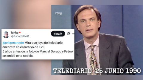 Las redes rescatan un Telediario de 1990 en el que hablan sobre Marcial Dorado.