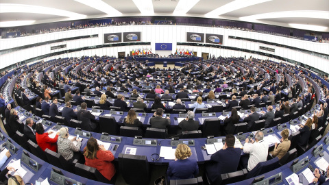 Una visión panorámica del Parlamento Europeo, en una imagen de archivo