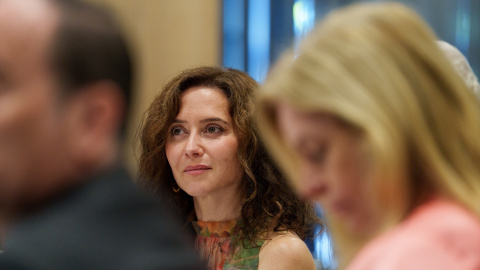 Ayuso Isabel Díaz Ayuso, durante un encuentro informativo en el NH Hotel Eurobuilding este 14 de septiembre