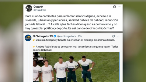 Reacciones al gesto de varios jugadores del Real Madrid con la camiseta 'Todos somos caballas".