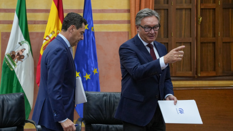 Juan Manuel Moreno Bonilla (PP) y Manuel Gavira (Vox). Archivo.