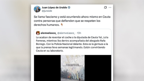 Las redes reaccionan tras el ataque al coche de una diputada en Ceuta. Las redes reaccionan tras el ataque al coche de una diputada en Ceuta.