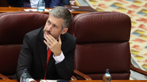 García Martín Miguel Ángel García Martín, durante el pleno de su comparecencia en la Asamblea de Madrid el pasado jueves.