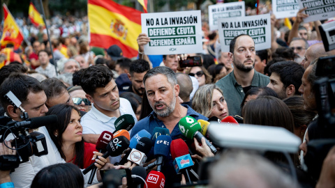 Santiago Abascal, durante una manifestación coincidiendo con el Día de Ceuta. Santiago Abascal, durante una manifestación coincidiendo con el Día de Ceuta.
