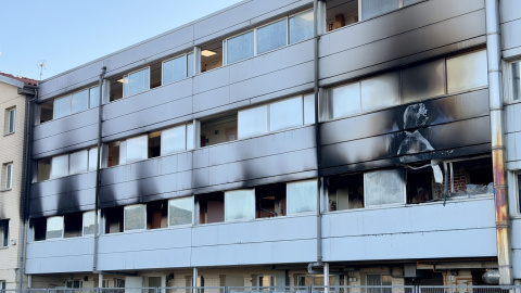 Façana exterior de la residència incendiada a l'Ametlla del Vallès. Façana exterior de la residència incendiada a l'Ametlla del Vallès.