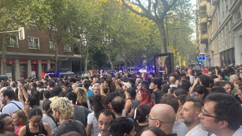 Estado de la convocatoria contra el desahucio de Maricarmen en Madrid. Estado de la convocatoria contra el desahucio de Maricarmen en Madrid.