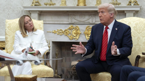 Giorgia Meloni y Donald Trump, este jueves en la Casa Blanca.Chris Kleponis / EFE