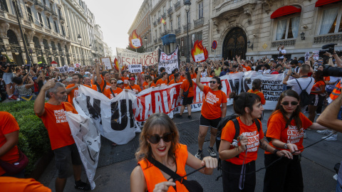 La manifestación por la vivienda, este sábado, en Madrid.
