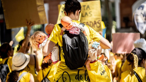 Numerosas personas durante una manifestación de docentes de educación infantil, en mayo de 2026, en Madrid.