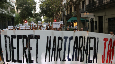 Tall de manifestants convocats pel Sindicat de Llogateres