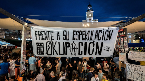 acampada-sol El portavoz del sindicato no descarta convocar una huelga general por la vivienda.