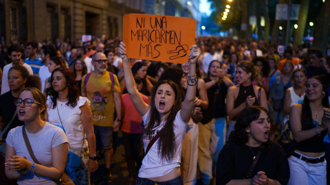 Manifestación en Madrid por el desahucio de Maricarmen, a 26 de septiembre de 2026.