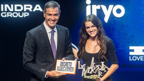 Pedro Sánchez y Amaia Romero, este lunes en Barcelona. Pedro Sánchez y Amaia Romero, este lunes en Barcelona.