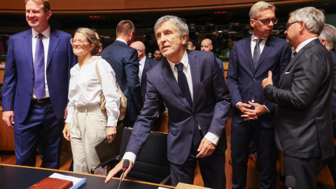 El Ministro del Interior, Fernando Grande-Marlaska, durante la Comisión de Justicia y Asuntos de Interior en Luxemburgo El Ministro del Interior, Fernando Grande-Marlaska, durante la Comisión de Justicia y Asuntos de Interior en Luxemburgo