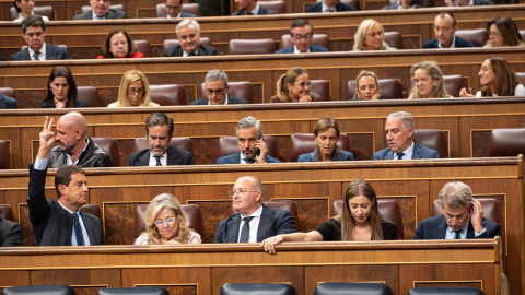 Feijóo Bancada del Partido Popular durante un Pleno en el Congreso, en septiembre.