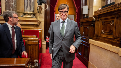 El president de la Generalitat, Salvador Illa, al Parlament durant el debat de política general d'aquest 2026.