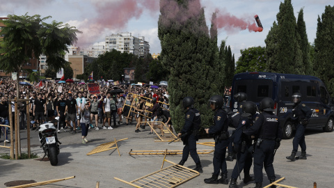 Enfrentamientos, este sábado, en València.