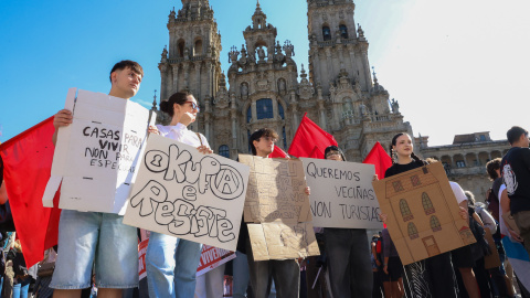Concentración en Santiago de Compostela, este sábado.