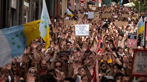 Protesta en Santa Cruz de Tenerife, este sábado.