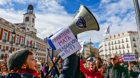 Manifestación en defensa del sistema público de salud de Madrid. Imagen de archivo.