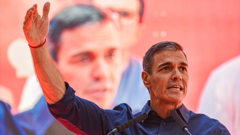 Imagen de archivo del presidente del Gobierno, Pedro Sánchez, durante la celebración de la Fiesta de la Rosa del PSC.