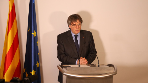 L'expresident del Govern Carles Puigdemont en la compareixença d'aquest dimarts a Bèlgica per valorar la sentència del TC sobre l'amnistia. 06/10/2026 L'expresident del Govern Carles Puigdemont en la compareixença d'aquest dimarts a Bèlgica per valorar la sentència del TC sobre l'amnistia.