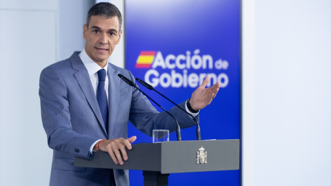 , Pedro Sánchez durante una rueda de prensa posterior al Consejo de Ministros. , Pedro Sánchez durante una rueda de prensa posterior al Consejo de Ministros.