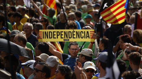 Diada de 2024 Imagen de archivo de decenas de personas durante la manifestación de ACN por la Diada, a 11 de septiembre de 2024.