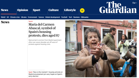 Portada de 'The Guardian'. Portada de 'The Guardian'.
