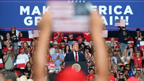 El presidente estadounidense Donald Trump en un acto de campaña en San Antonio, Texas.