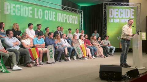Mitin de Santiago Abascal en junio de 2023 en  A Coruña.