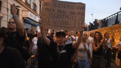 Manifestación por la vivienda en Málaga, a 3 de octubre de 2026.