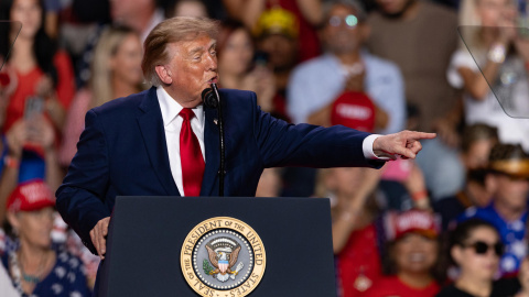 Imagen de archivo del presidente de Estados Unidos, Donald Trump, pronunciando un discurso en un acto de campaña. Imagen de archivo del presidente de Estados Unidos, Donald Trump, pronunciando un discurso en un acto de campaña.