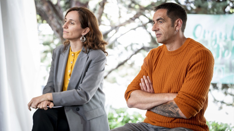 Mónica García y Emilio Delgado, a 2 de mayo de 2025, en Móstoles.